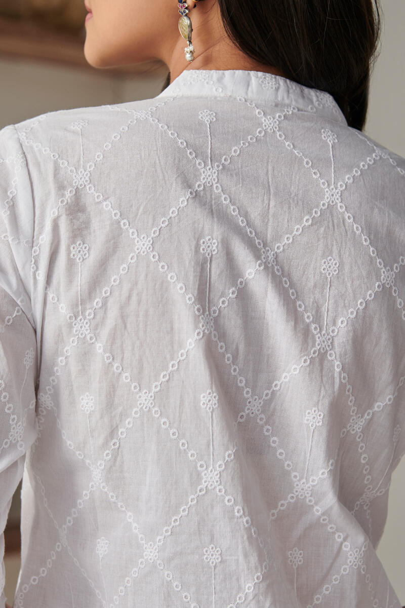 White Handcrafted Cotton Top