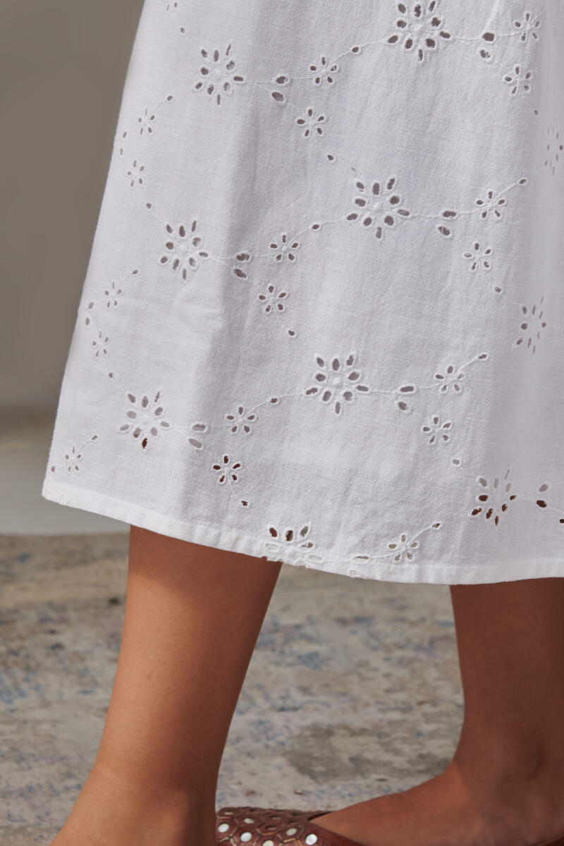 White Handcrafted Cotton Dress