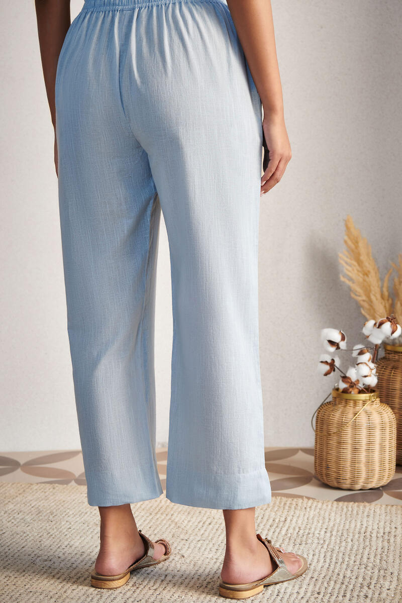 Blue Handcrafted Cotton Pants