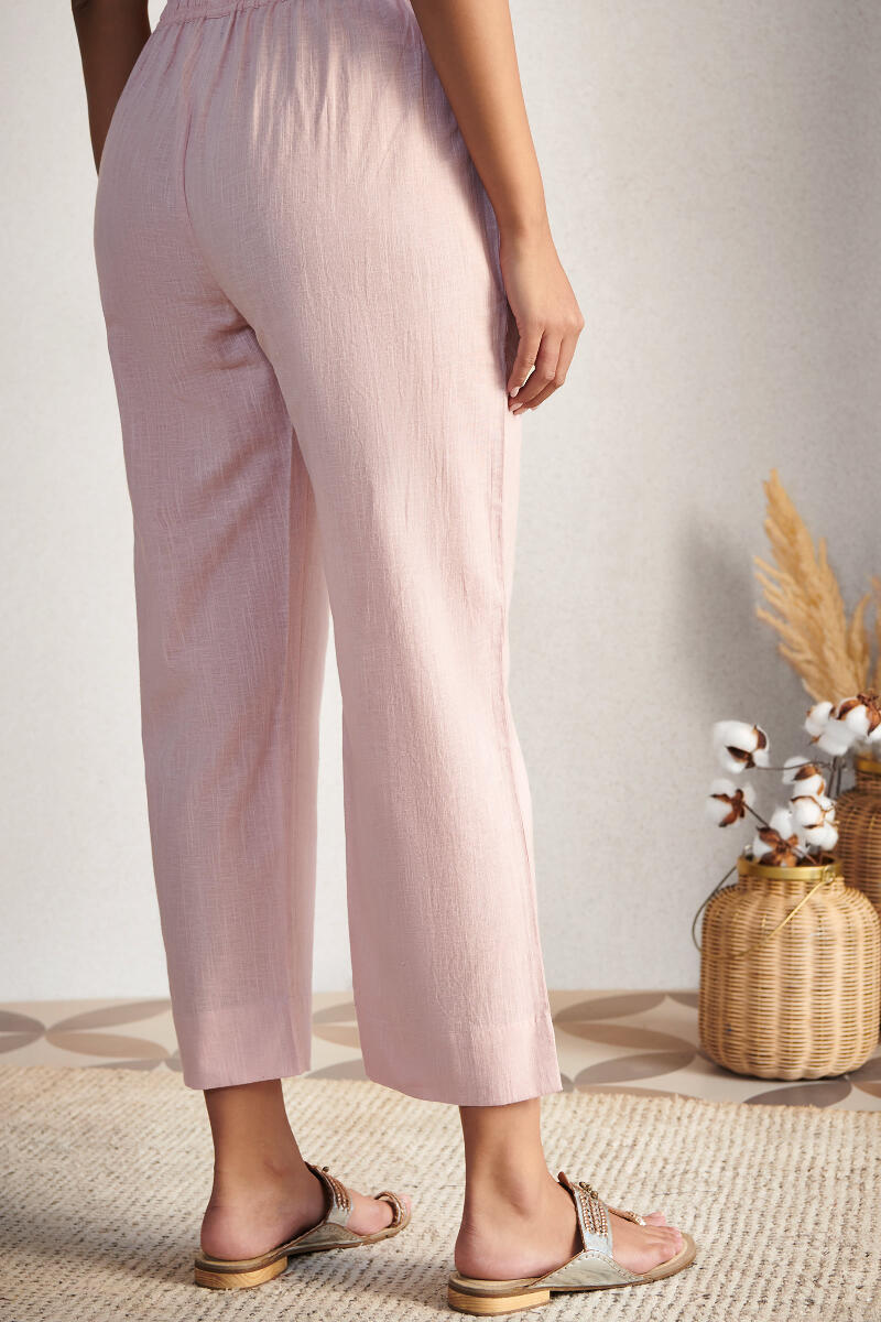 Pink Handcrafted Cotton Pants