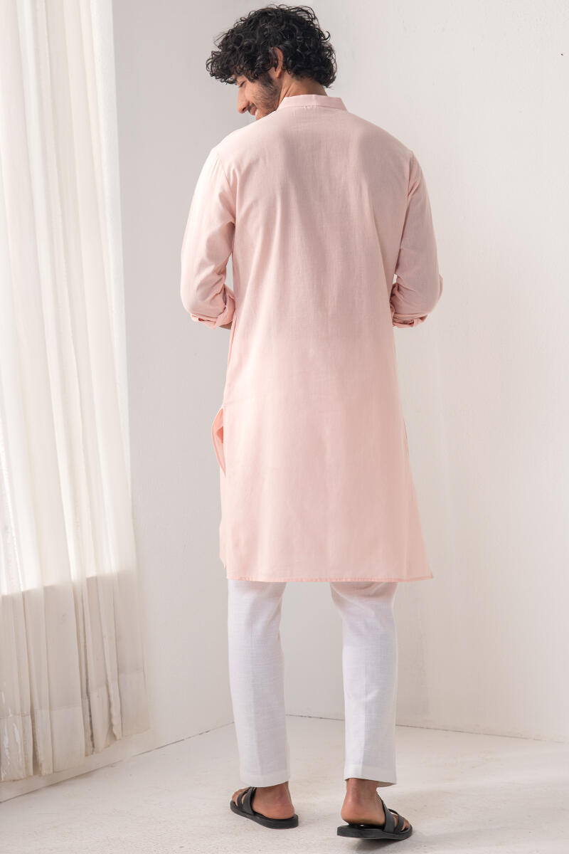 Pink Handcrafted Cotton Kurta