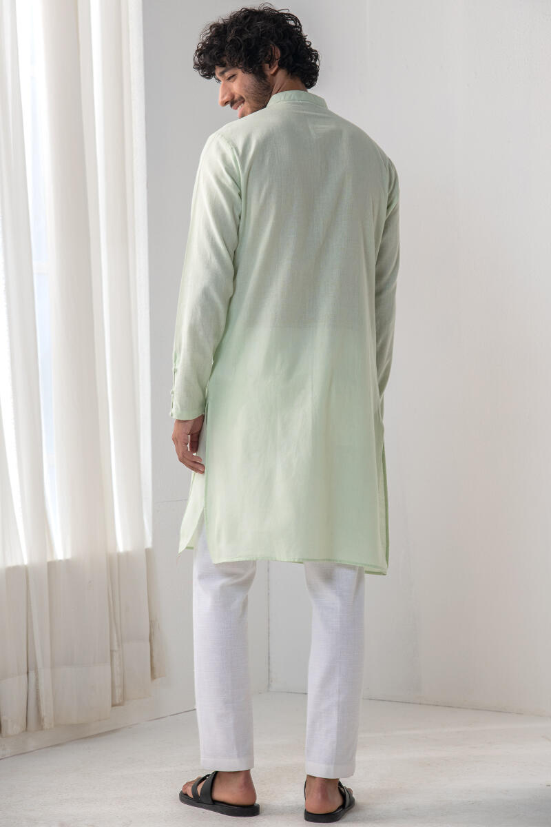 Green Handcrafted Cotton Kurta