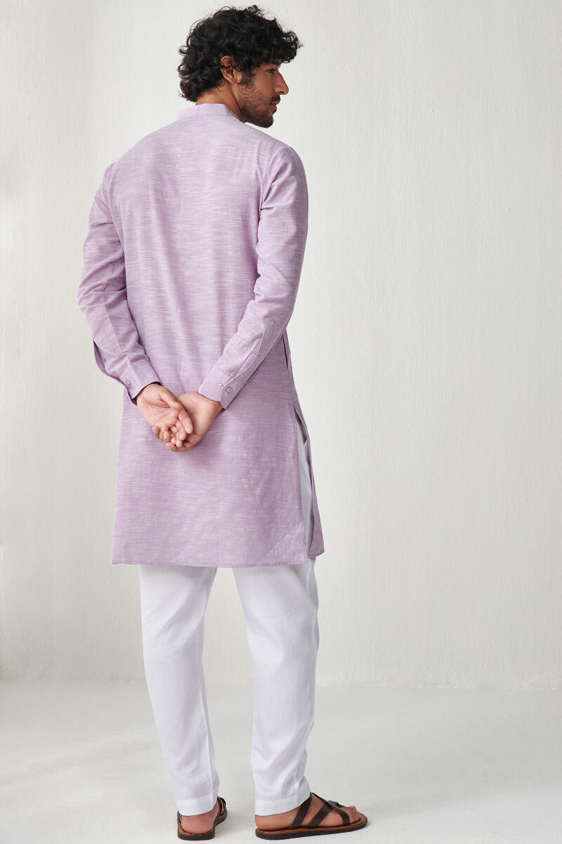 Lilac Handcrafted Cotton Kurta