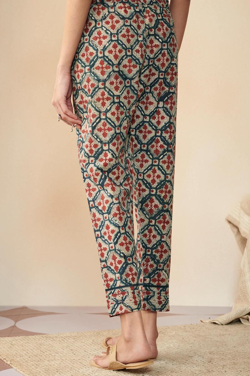 Bagru Hand Block Printed Cotton Narrow Pants