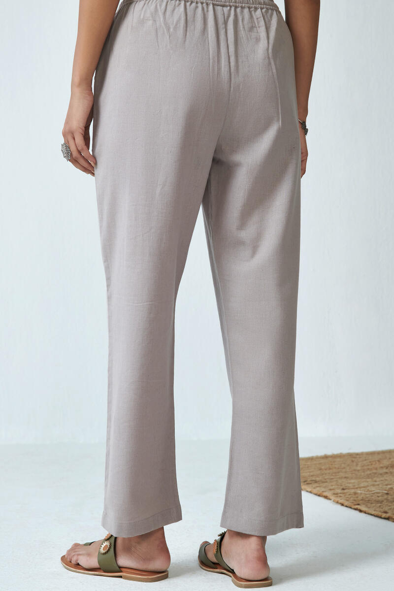 Grey Handcrafted Cotton Pants