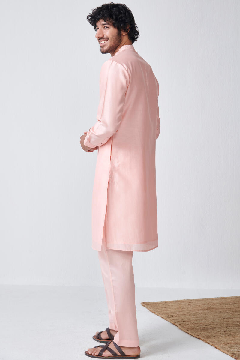 Pink Handcrafted Chanderi Kurta