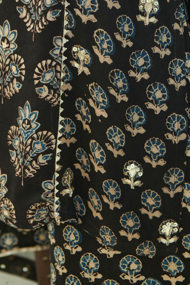 Ajrak Hand Block Printed Straight Modal Kurta