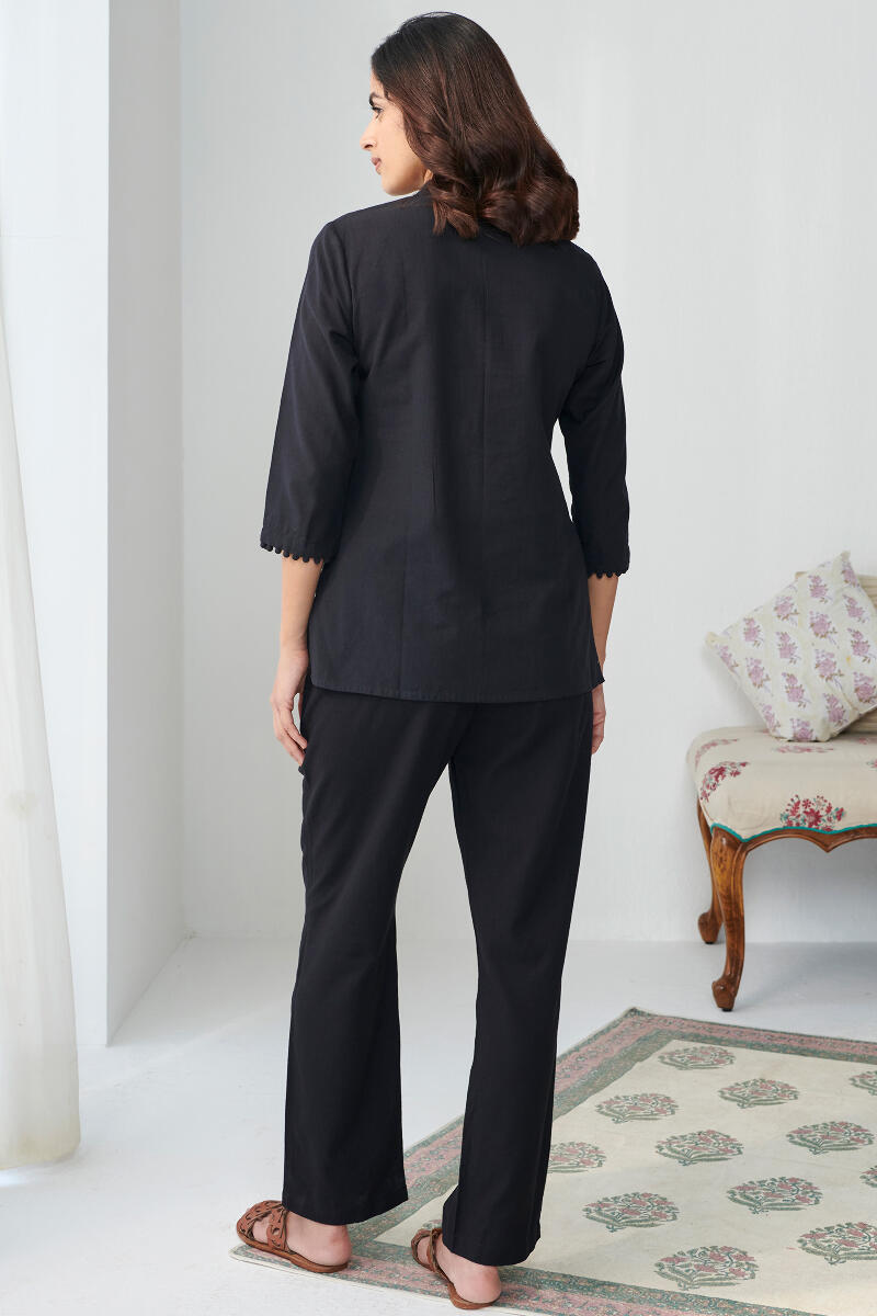 Black Handcrafted Cotton Top