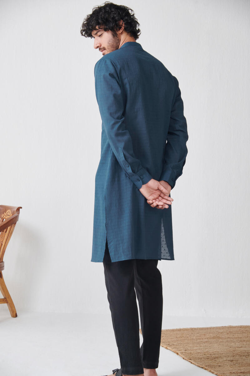 Blue Handcrafted Cotton Kurta