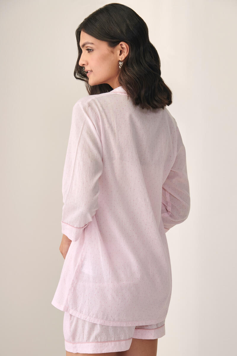 Pink Hand Block Printed Cotton Loungewear Set