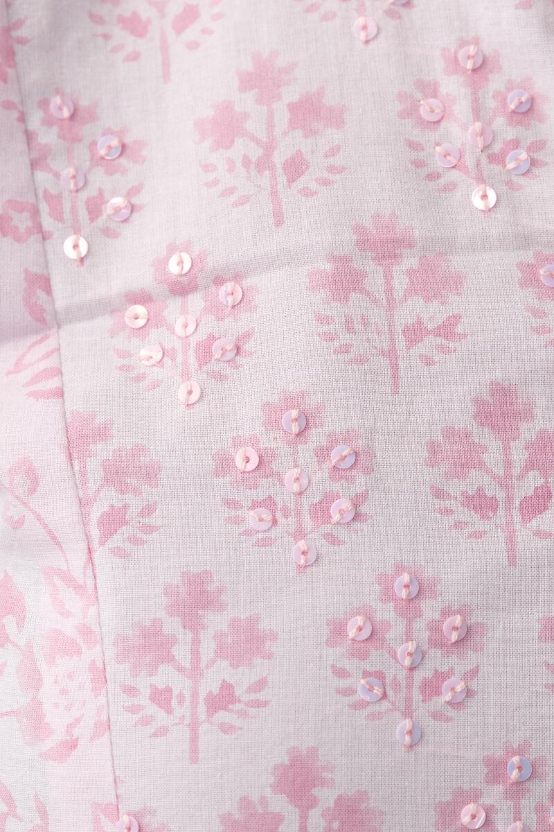 Pink Hand Block Printed Cotton Top