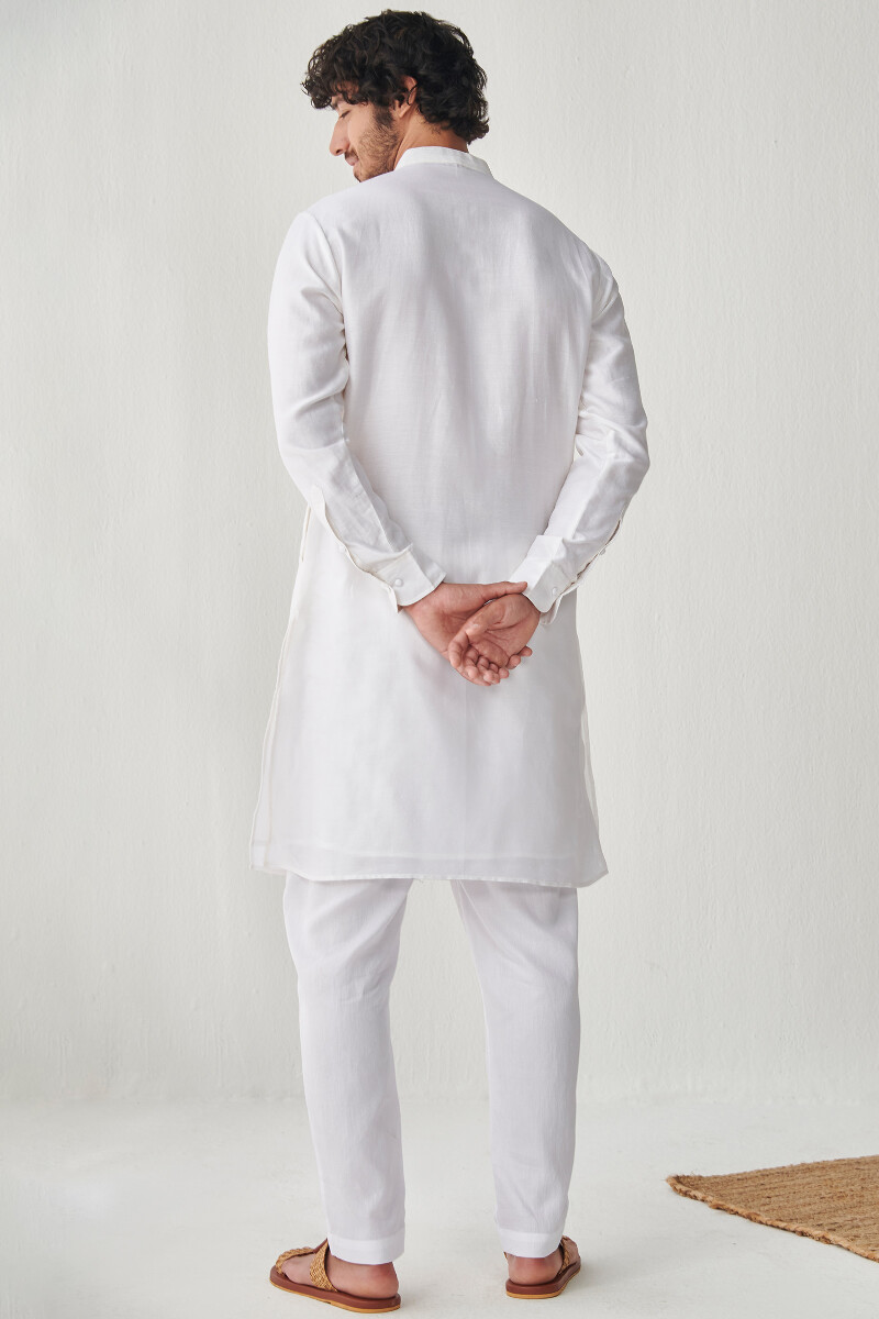 White Handcrafted Chanderi Kurta