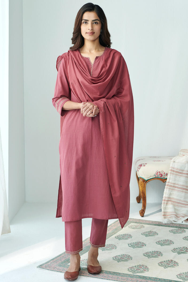 Red Handcrafted Cotton Dupatta