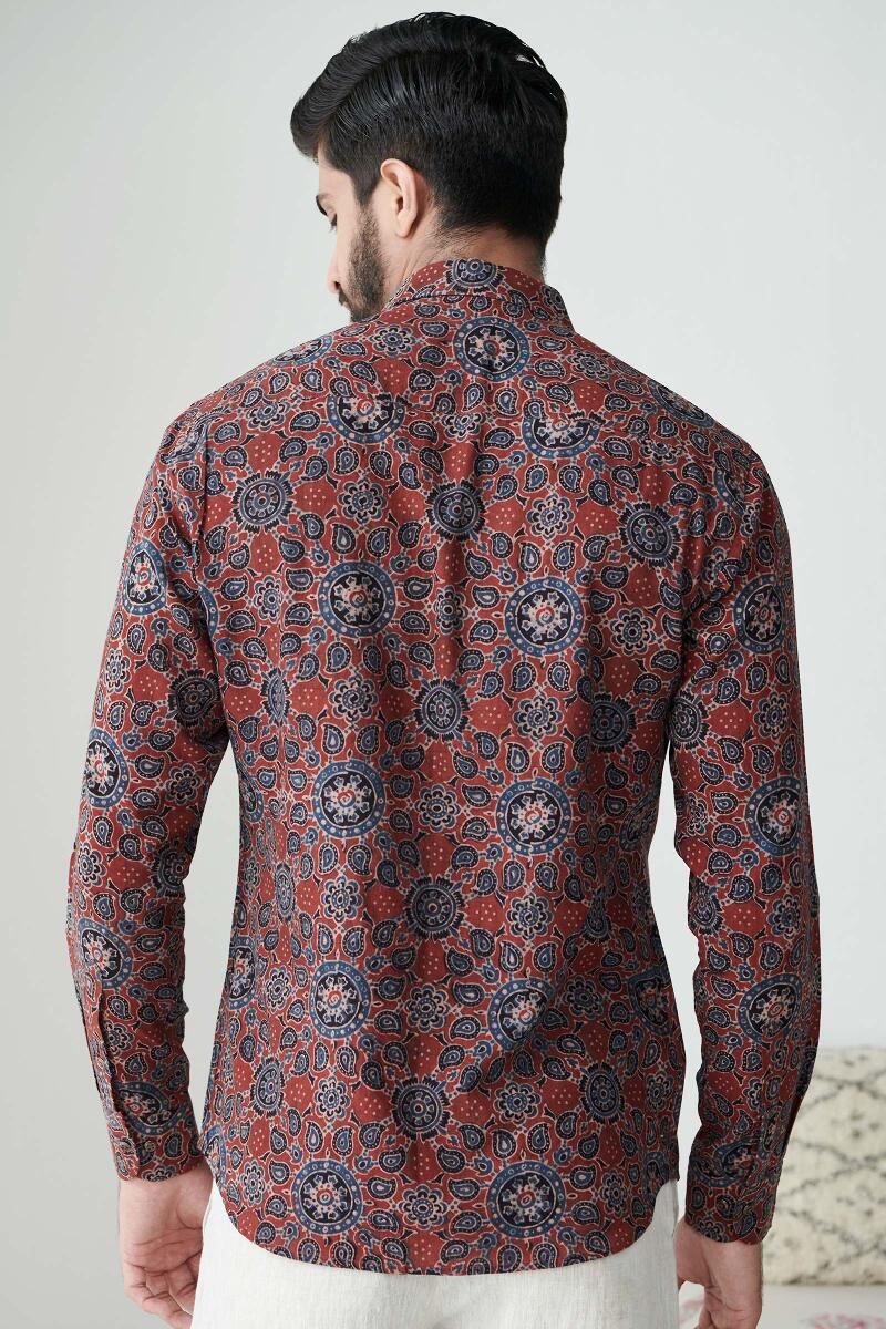 Ajrak Hand Block Printed Cotton Shirt