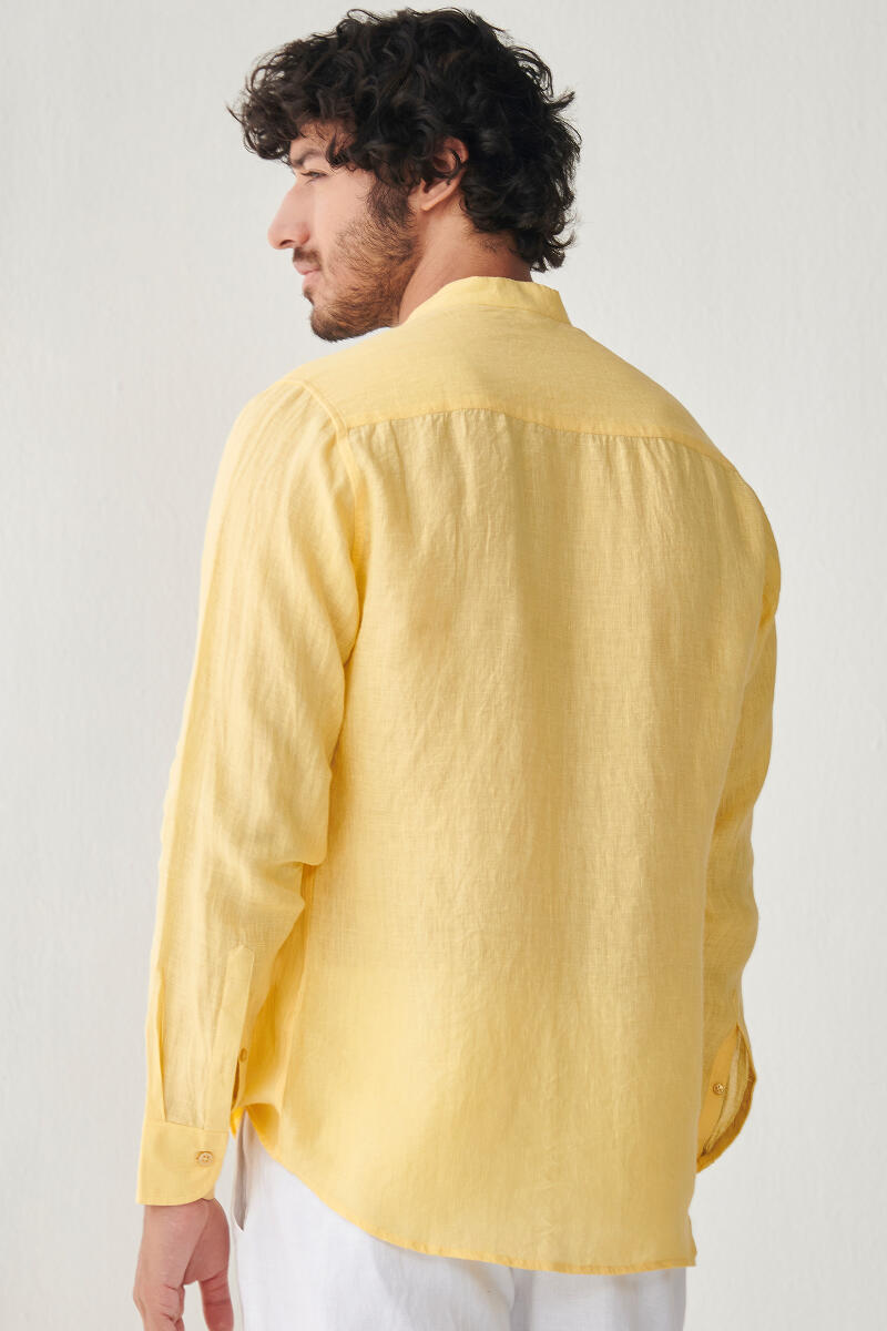 Yellow Handcrafted Linen Shirt