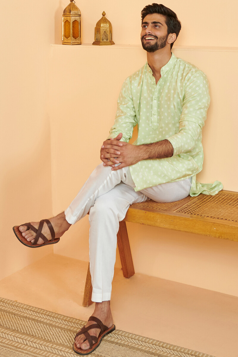 Green Printed Modal Kurta