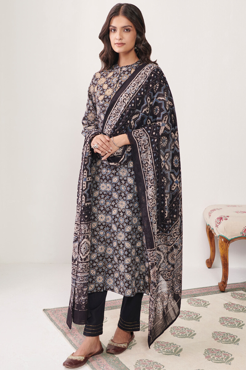 Ajrak Hand Block Printed Straight Cotton Kurta