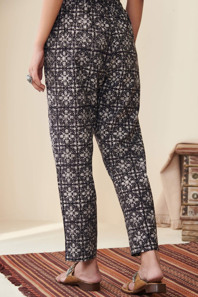 Bagru Hand Block Printed Cotton Narrow Pants