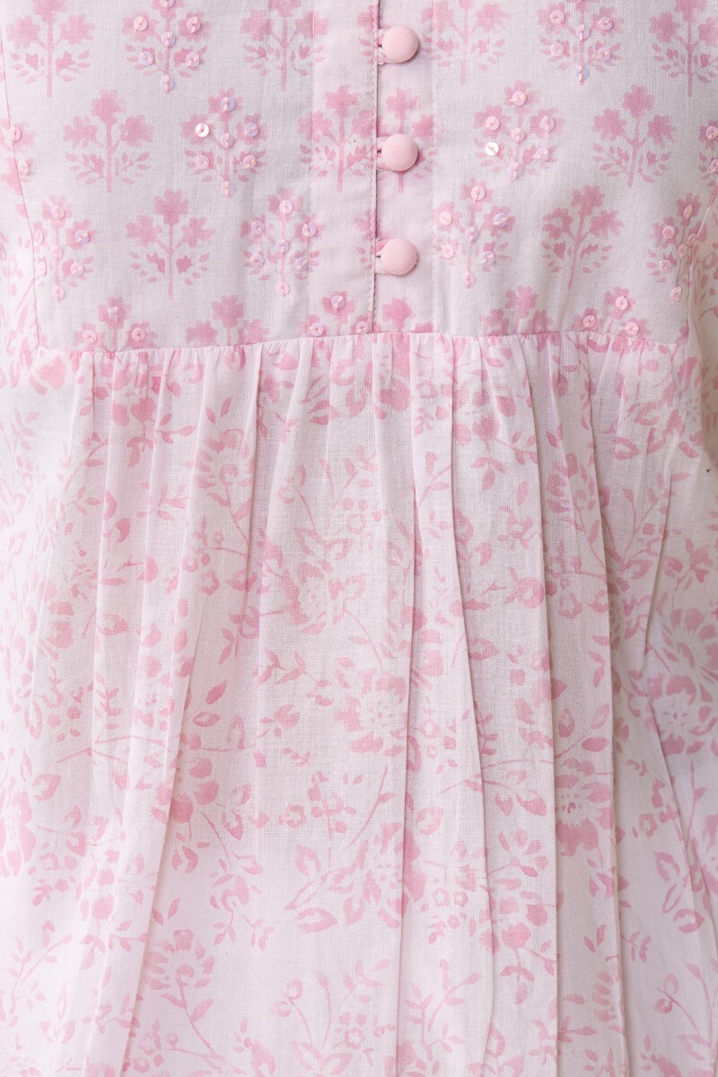 Pink Hand Block Printed Cotton Top