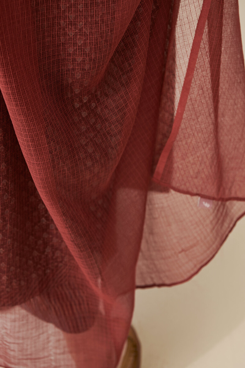 Maroon Handcrafted Kota Dupatta