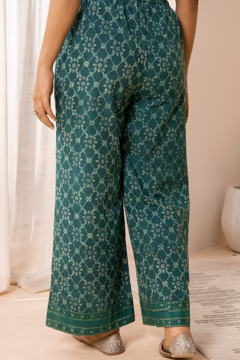 Blue Hand Block Printed Cotton Farsi