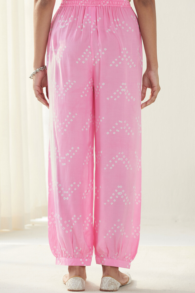 Pink Printed Modal Izhaar Pants