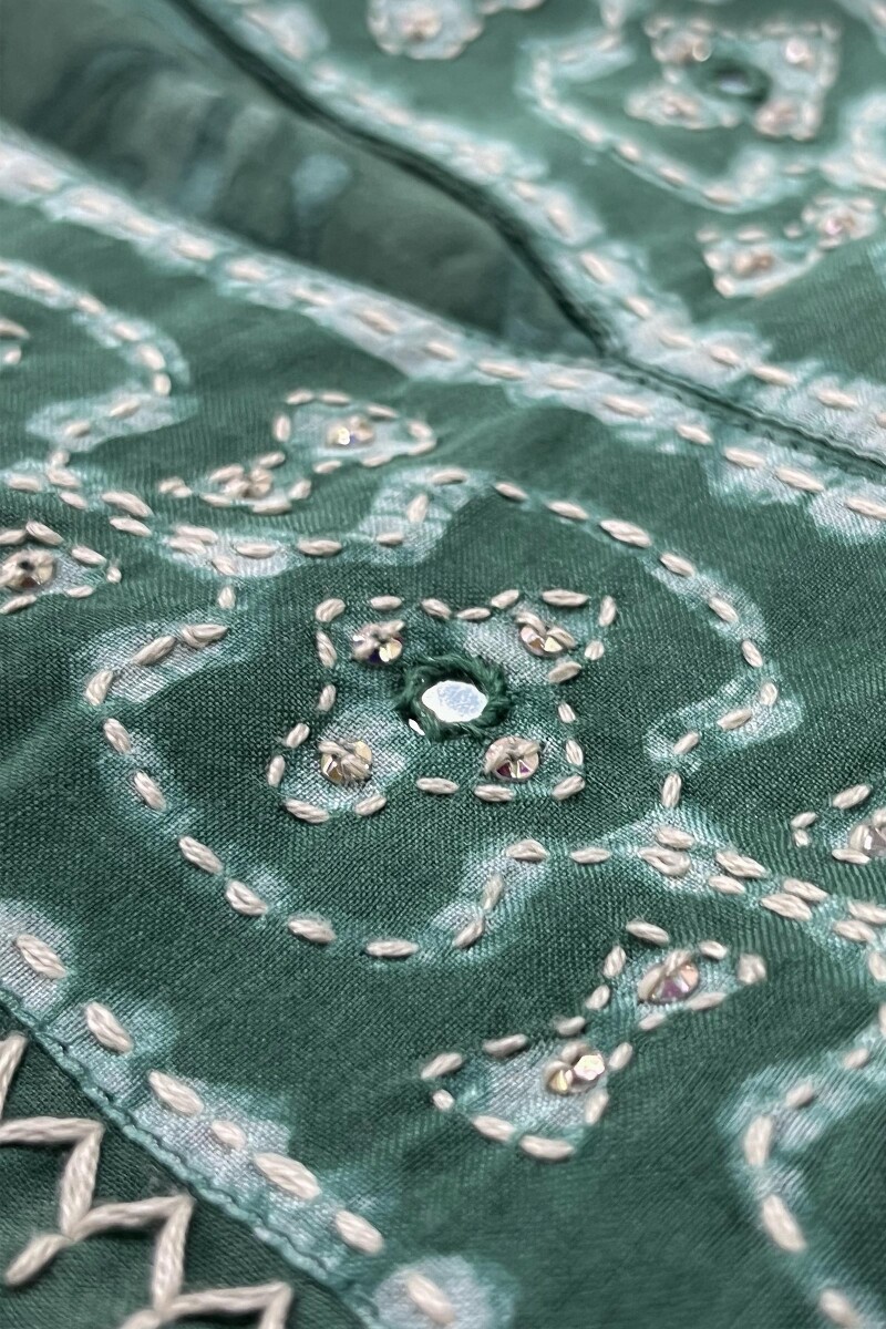 Green Hand Block Printed Straight Modal Kurta