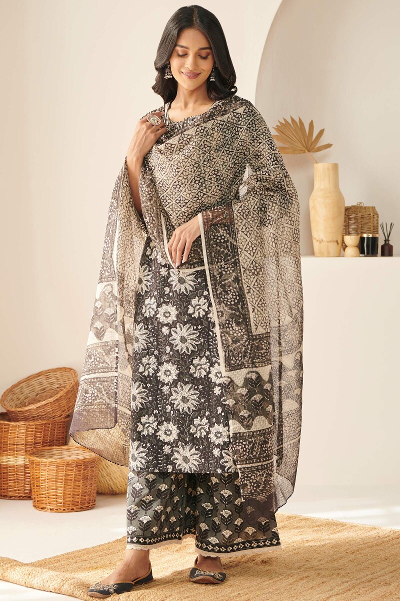 Bagru Hand Block Printed Straight Cotton Kurta