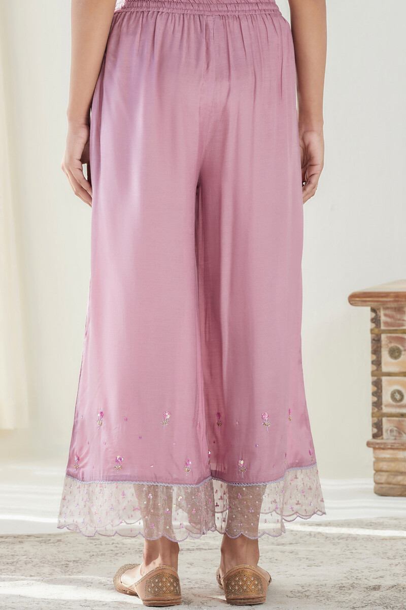 Purple Handcrafted Modal Palazzos