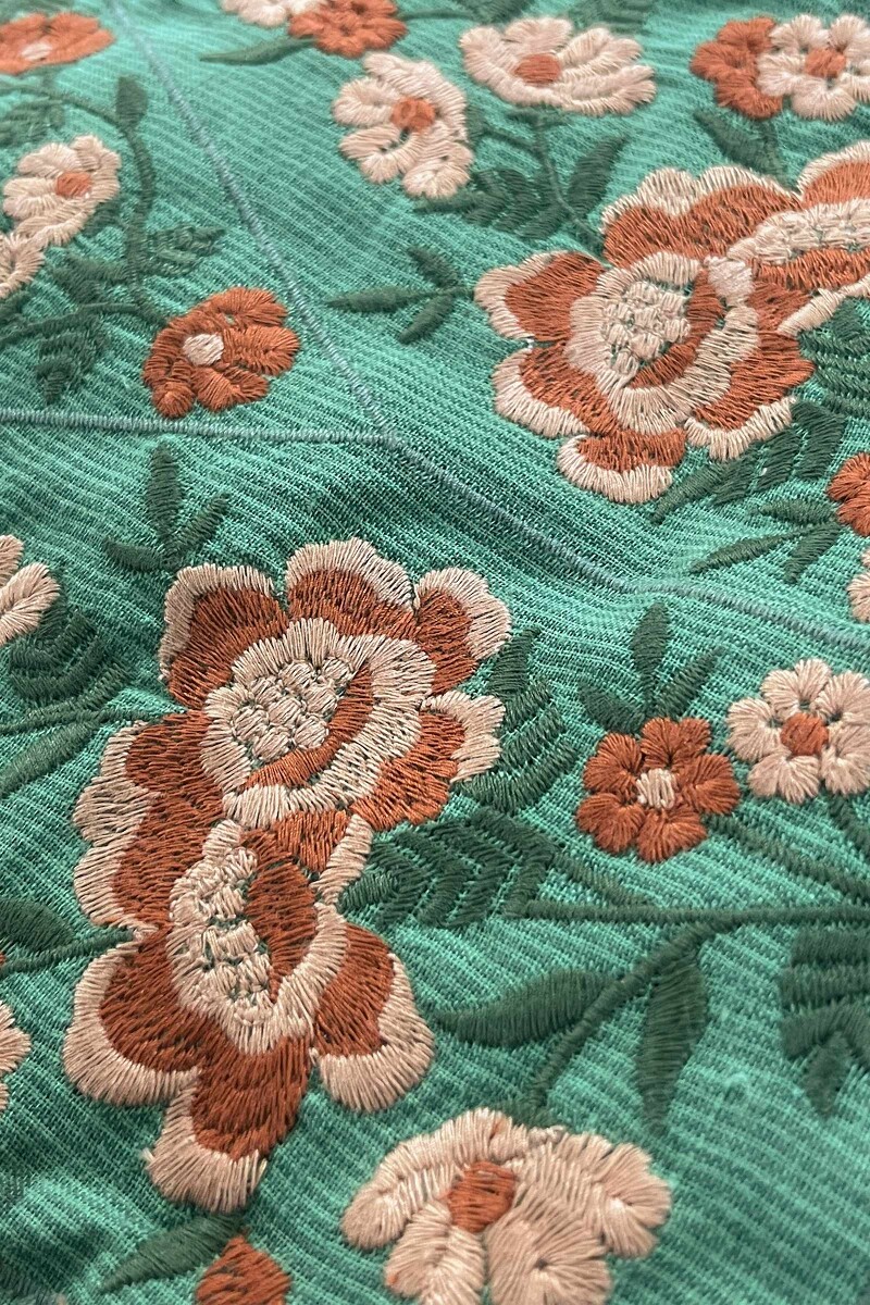 Green Handcrafted Straight Cotton Kurta