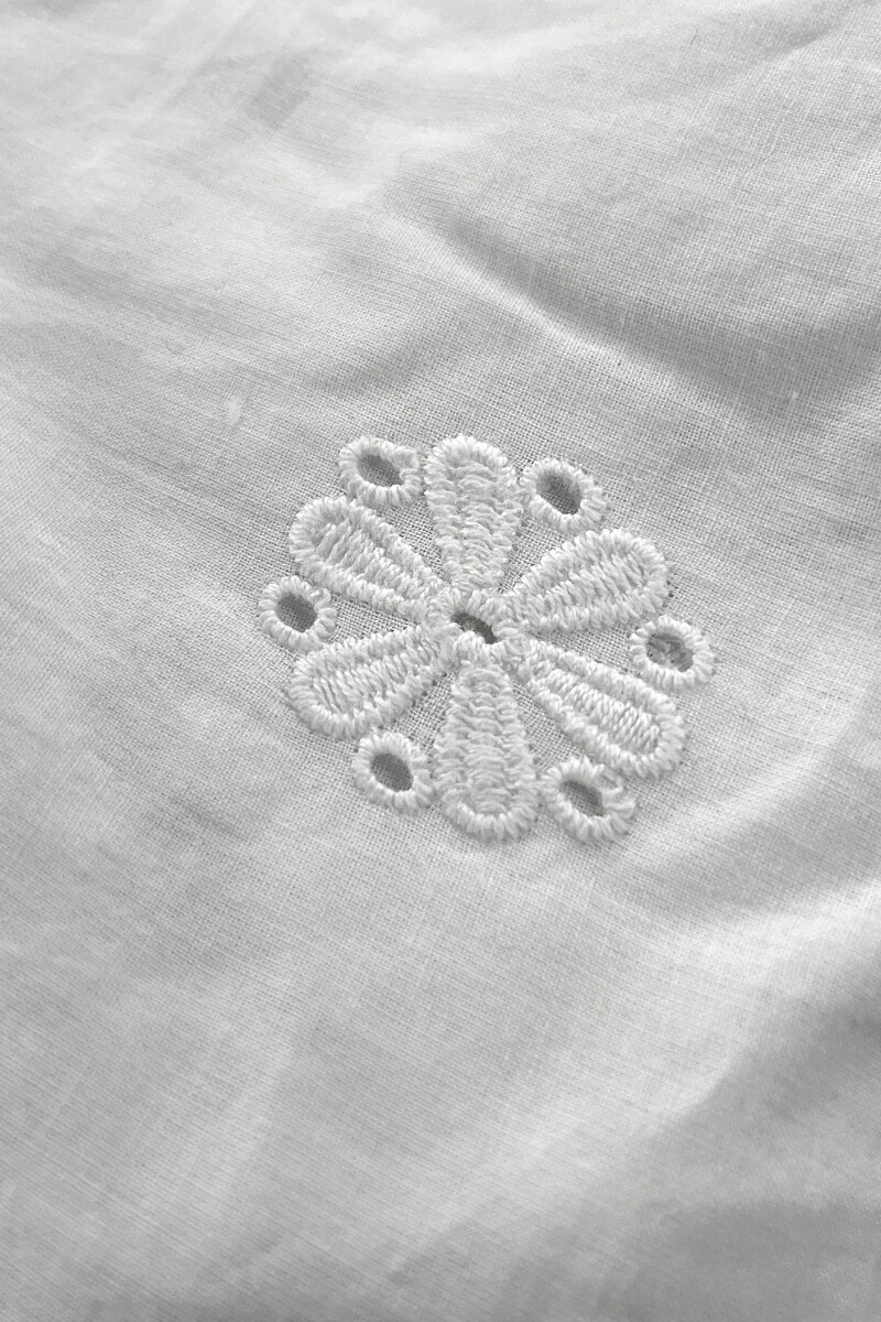 White Handcrafted Straight Cotton Kurta