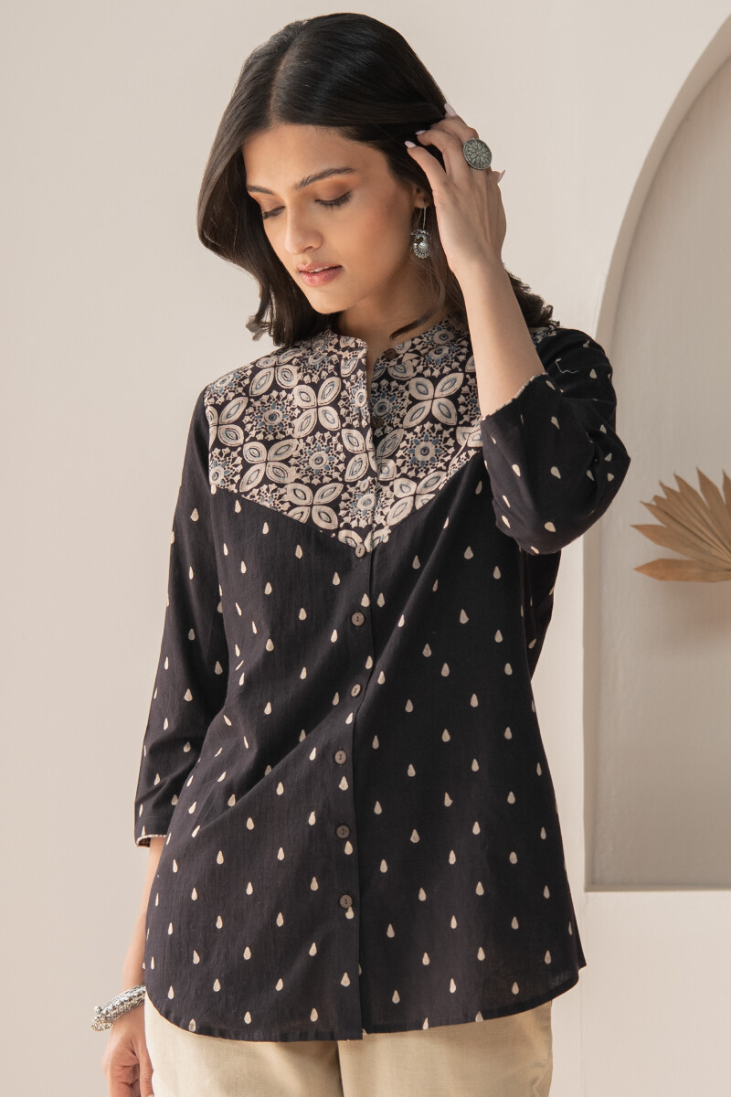 Ajrak Hand Block Printed Cotton Top