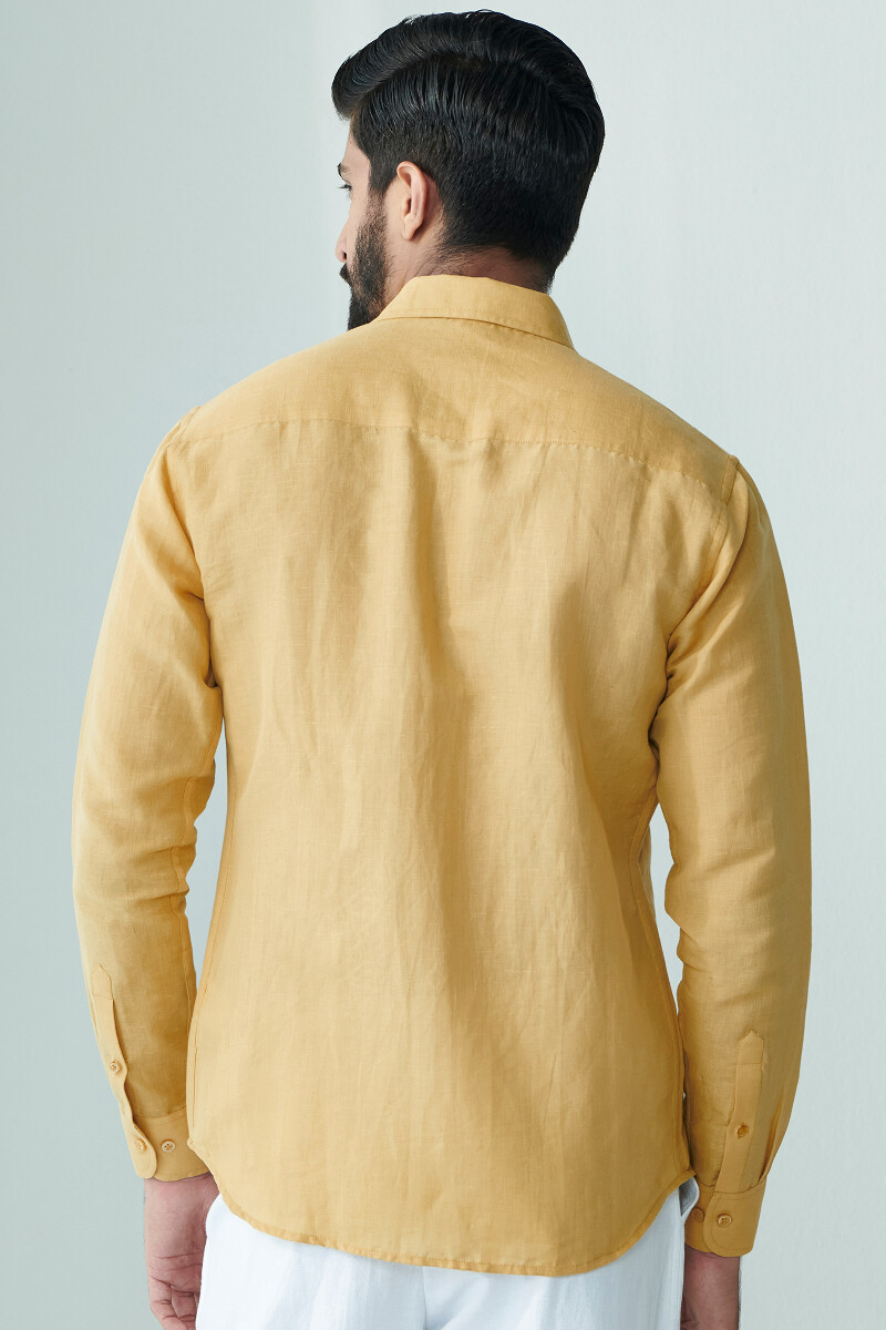 Yellow Handcrafted Cotton Linen Shirt
