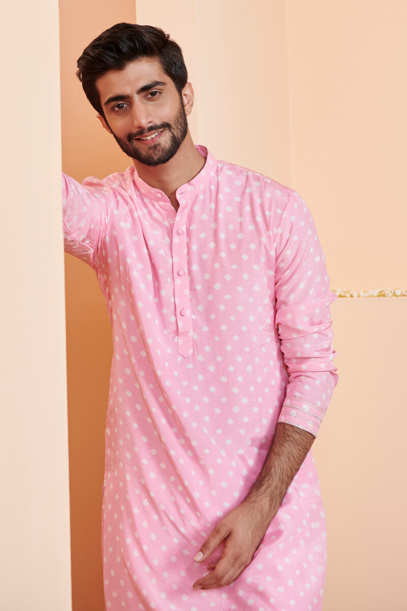 Pink Printed Modal Kurta