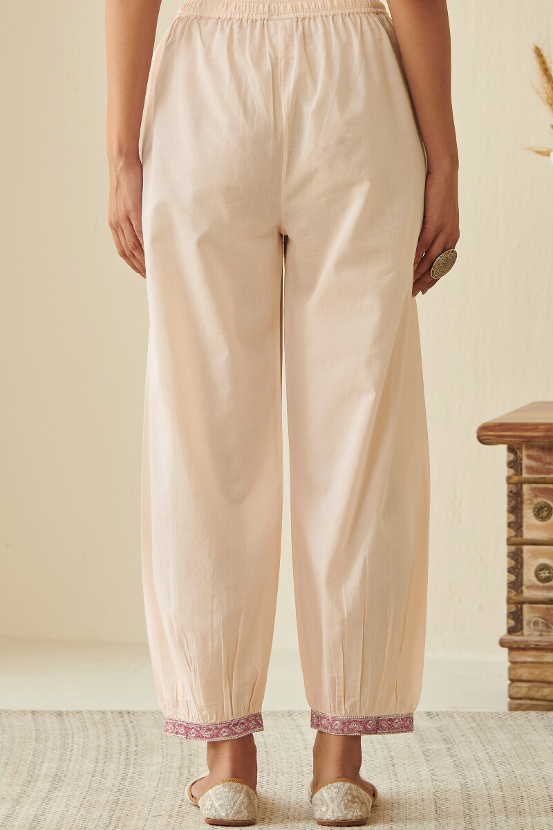 Off-White Block Printed Cotton Izhaar Pants