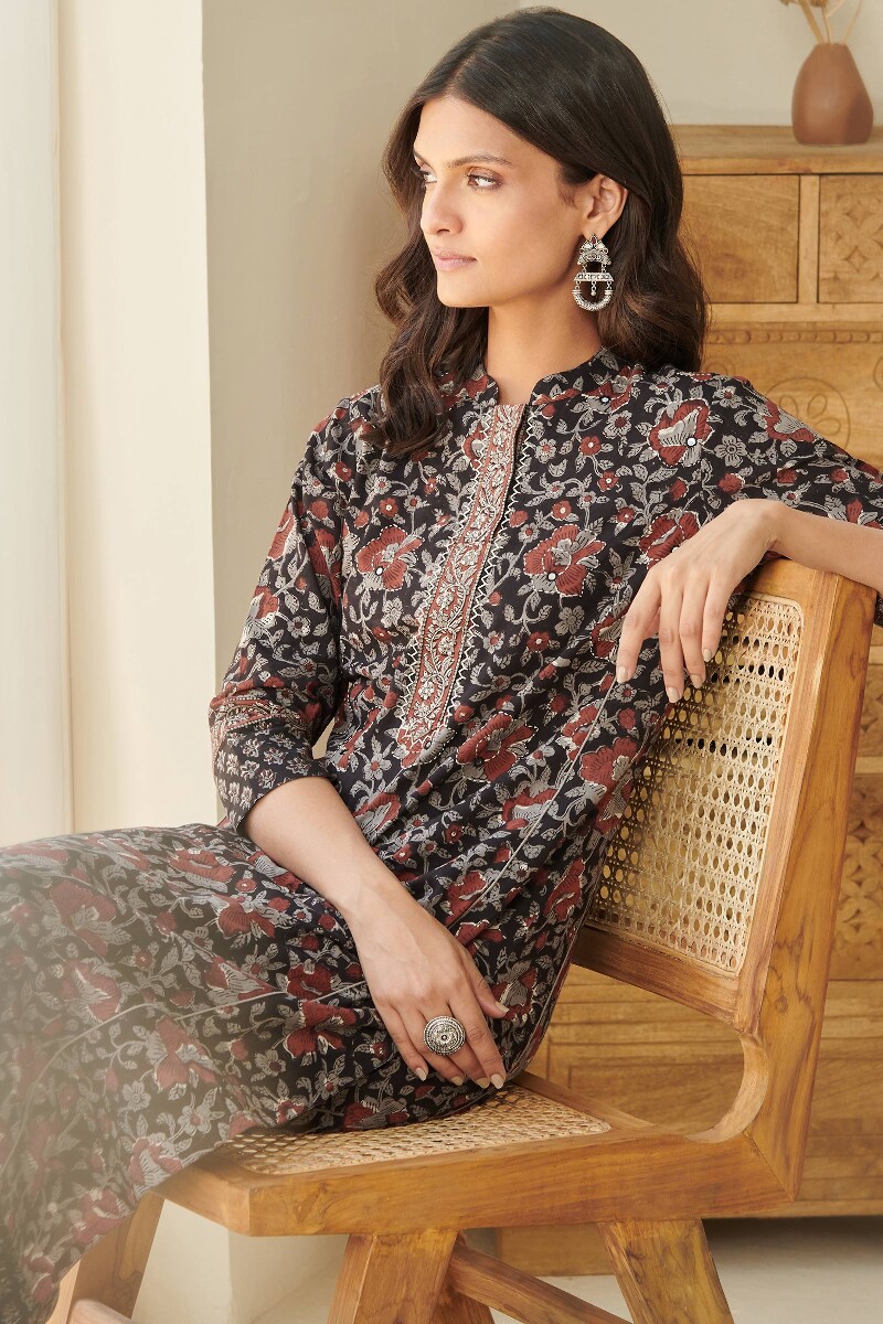 Bagru Hand Block Printed Straight Cotton Kurta