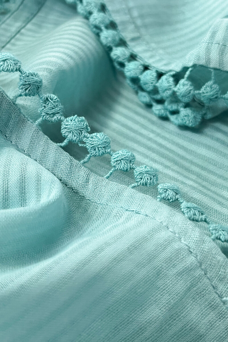 Blue Handcrafted Cotton Dobby Dupatta
