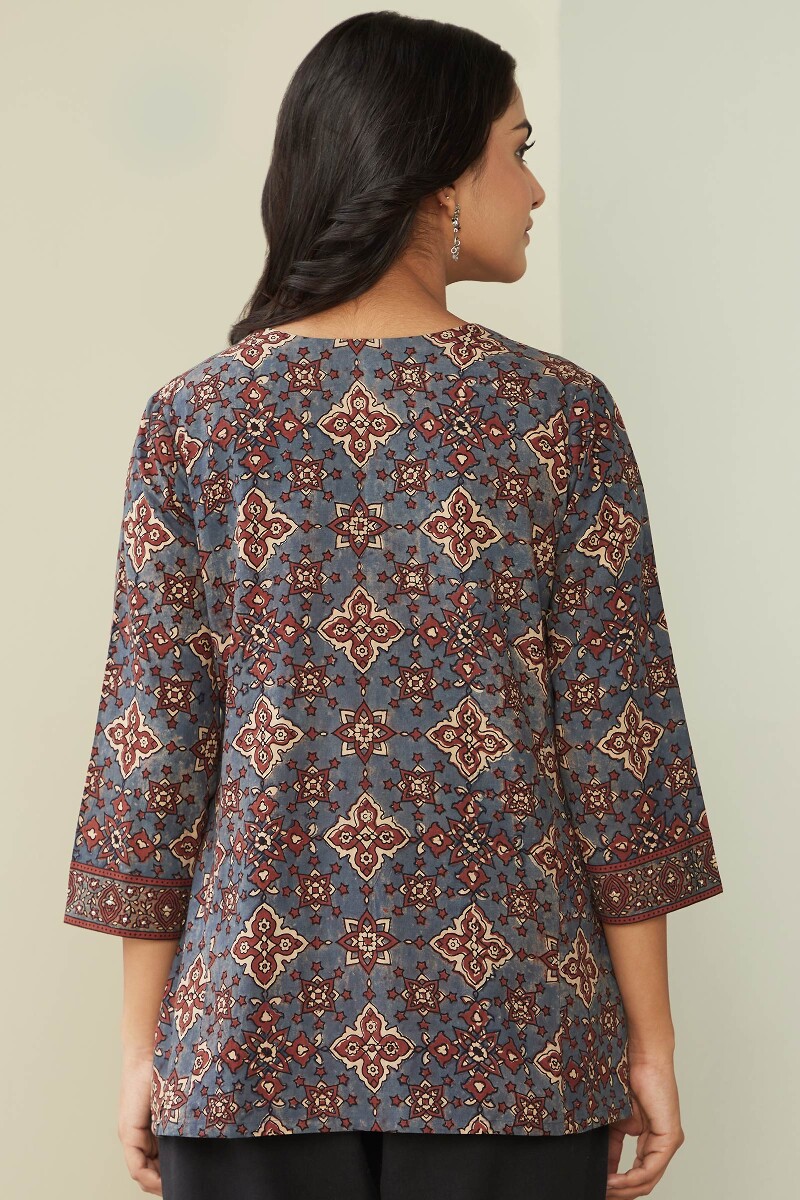 Ajrak Hand Block Printed Cotton Top