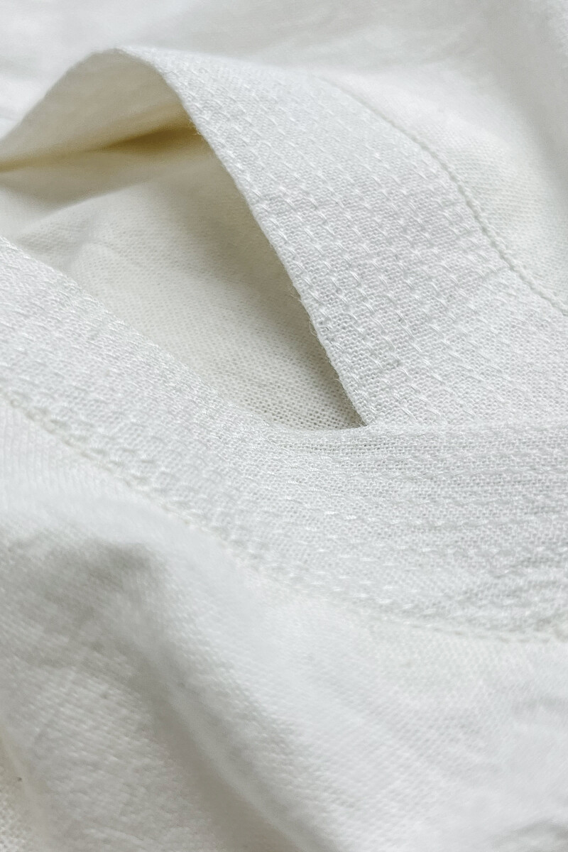 White Handcrafted Straight Cotton Kurta
