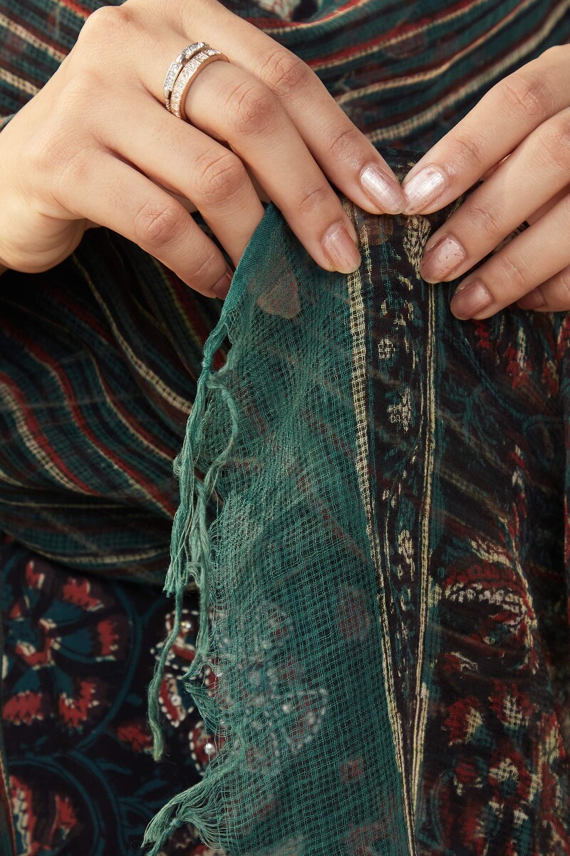 Bagru Hand Block-Printed Kota Dupatta