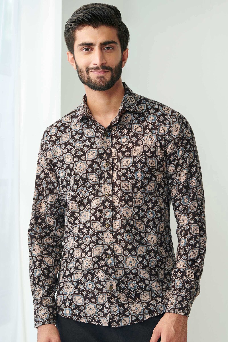 Ajrak Hand Block Printed Cotton Shirt