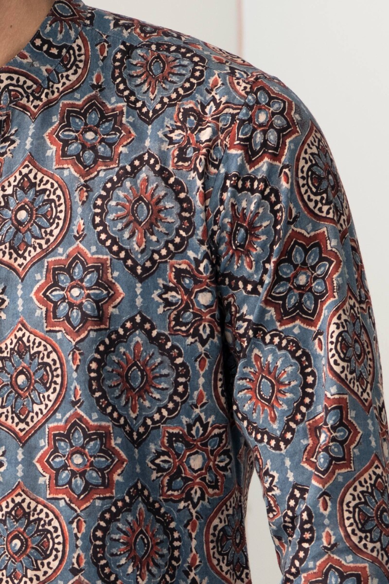 Ajrak Hand Block Printed Cotton Shirt
