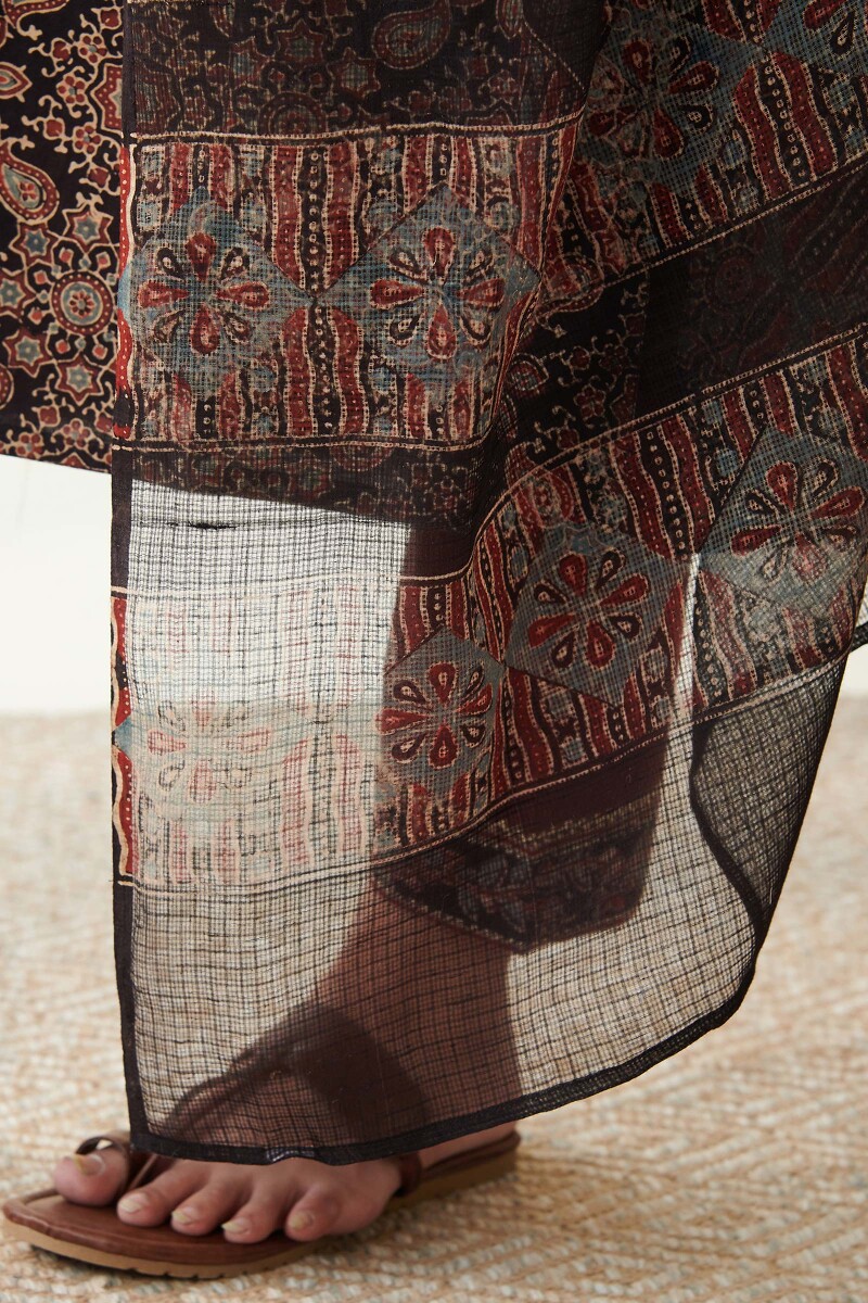 Ajrak Hand Block Printed Kota Dupatta