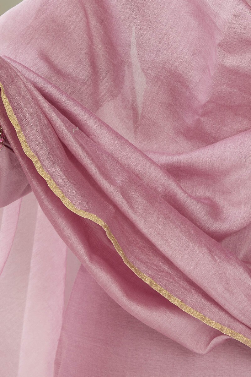 Lavender Handcrafted Chanderi Dupatta