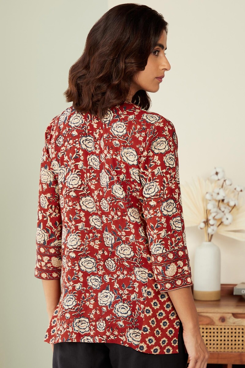 Bagru Hand Block-Printed Viscose Top