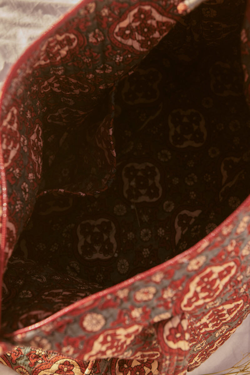 Ajrak Hand Block-Printed Cotton Duffel Bag
