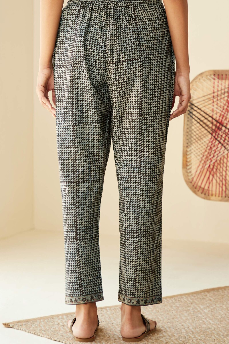 Akola Hand Block-Printed Cotton Narrow Pants