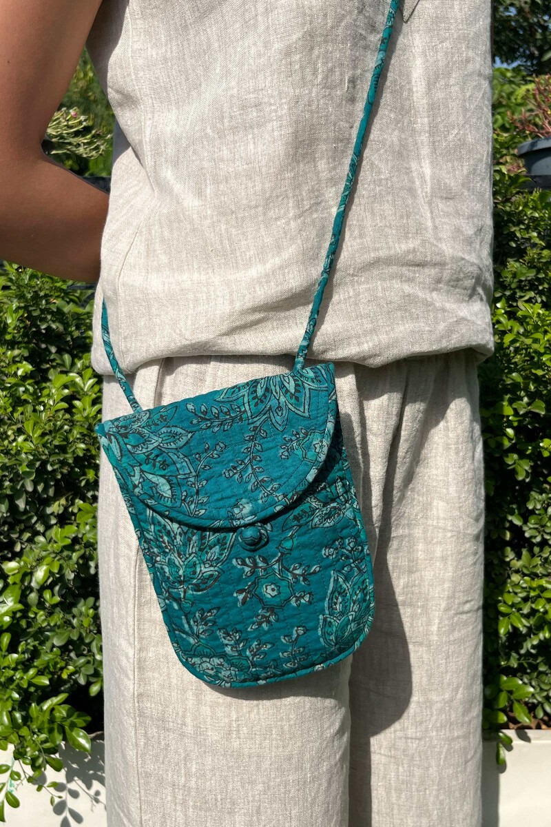 Akola Hand Block-Printed Cotton Sling Bag