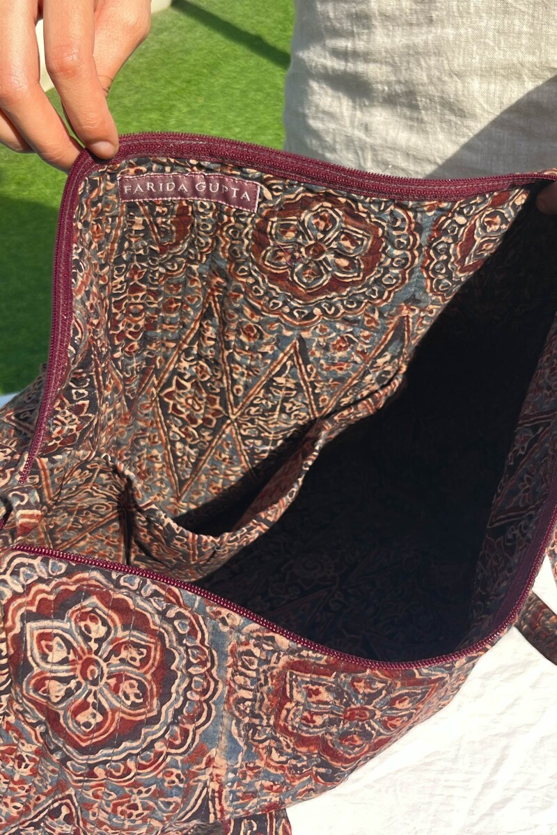 Ajrak Hand Block-Printed Cotton Duffel Bag