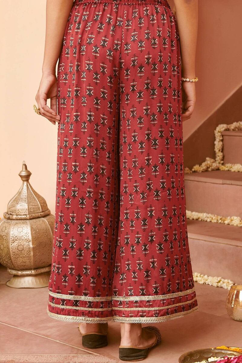 Ajrak Hand Block-Printed Modal Palazzo